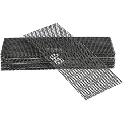 Imagen de KOTARBAU® Set de hojas lija, Grano: 60, Forma rectangular, Malla abrasiva, Rejilla adherente, Carburo silicio, Para lijadoras y pulidoras, alisar juntas o paredes yeso, 20 UD