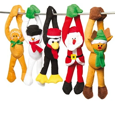 Imagen de Baker Ross Muñecos de peluche navideños para colgar Un juguete suave, perfecto calcetines y bolsas sorpresa invernales (pack 5)
