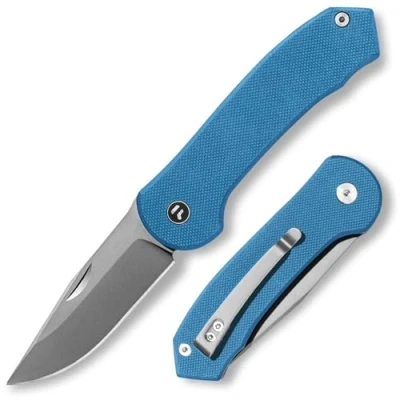 Imagen de FUJUNI 7,25 cm Cuchillo Plegable,Navaja Pequeña en Acero VG10 y Mango G10, Navaja de Bolsillo, Rodamientos Cerámicos,Navaja Plegable,Clip Para Cinturón,Azul