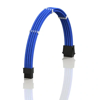 Imagen de LINKUP AVA 30cm 8 Pines (4+4) CPU ATX Placa Base PSU Fuente de Alimentación Cable Extensión PC Personalizado con Mangas Trenzadas Peines┃Un Solo Paquete┃300mm Azul