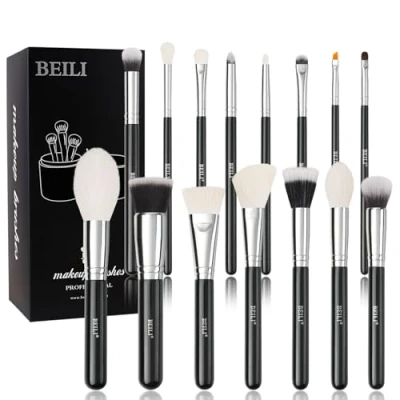 Imagen de BEILI Juego Brochas Maquillaje,15PCS de Maquillaje Profesional, Ojos, Para Polvo Facial, Corrector Rubor, Sombra Esaltador