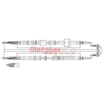 Imagen de METZGER 11.5767 Cable de Freno Mano Atrás izquierda, derecha, izquierda 1615/1440 Discos COFLE OPEL: Meriva A