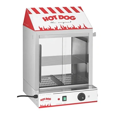 Imagen de Royal Catering Máquina de Perritos Calientes al Vapor Hot Dog Machine RCHW 2000 (2000 W, Capacidad 200 salsicce, 50 panecillos, Temperatura 30 110 C, Válvula desagüe) Acero inoxidable