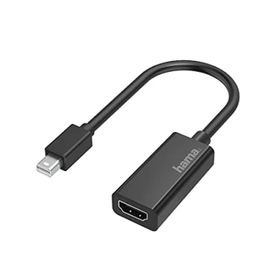 Imagen de Adaptador de HDMI a Mini DisplayPort Hama 00200332, UHD, in, DisplayPort, Thunderbolt 2, Negro