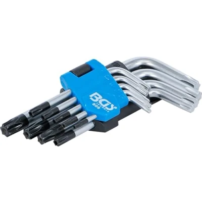 Imagen de BGS 809 Juego de llaves acodadas cortas perfil en T (para Torx) con perforación T10 T50 9 piezas