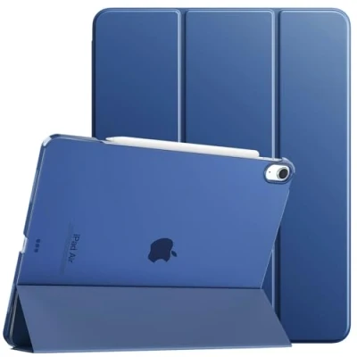 Imagen de TiMOVO Funda para iPad Air 13 Pulgadas M2 2024, Cubierta Delgada con Soporte Pulgadas, Soporta Touch ID, Translúcida Auto Sueño/Estela 13, Azul Marino