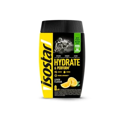 Imagen de Isostar Hydrate &amp; Perform 400 g de Bebida Electrolítica Isotónica Solución para Mejorar el Rendimiento Deportivo Sabor Limón, 10 raciones