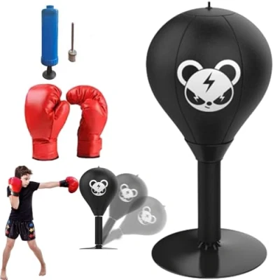 Imagen de Fun Punch,Fun Punch Rage Bag,Boxeo en casa,Punching Ball Boxeo,Desktop Punching Ball,Saco de Boxeo para Mesa,Saco Niño,Saco Oficina,Mini Saco Mesa antiestrés