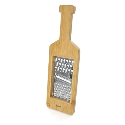 Imagen de Fisura Rallador de queso original. verduras con forma botella vino. cítricos. acero inoxidable y madera. 9,5 x 30 cm