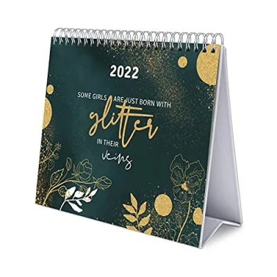 Imagen de Grupo Erik Calendario escritorio Deluxe 2022 Glitter Gold Dreams sobremesa │ mesa anual
