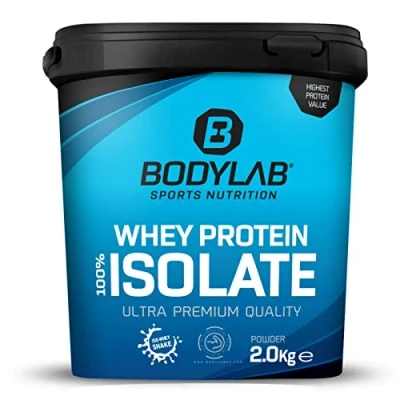 Imagen de Whey Protein Isolate Galletas y nata 2kg Bodylab24, proteína en polvo hecha de aislado suero leche, puede apoyar la construcción músculo, sin aspartamo