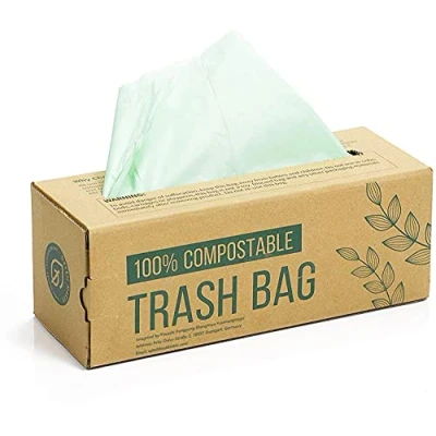 Imagen de 50 Bolsas Compost Liners para Residuos de Cocina 6L, 8L, 10L, 30L 100% Biodegradables con Certificación EN13432(30L)