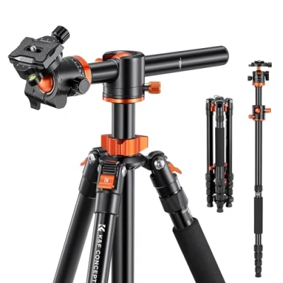 Imagen de K&amp;F Concept Trípode Cámara,170cm Cámara Reflex,Trípode Video Aluminio con Columna Central,Trípode Profesional Monopié,360 Rótula de Bola Placa Liberación para DSLR(TM2515T1)
