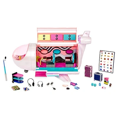 Imagen de L.O.L. Surprise! OMG Avión 4 en 1 con 50 sorpresas, incluidos Accesorios Se transforma un Coche, Estudio de grabación y Cabina Mezcla Coleccionable para niños a Partir años