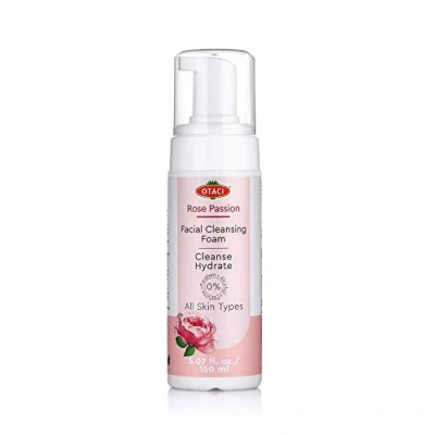 Imagen de OTACI Espuma Limpiadora Suave para Piel Sensible y Todo Tipo de Piel, con Rosa Damascena Extracto Aloe Vera Orgánico, Naturalmente Vegana