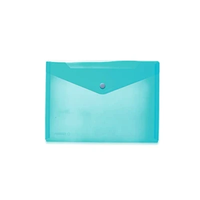 Imagen de HERMA 20059 Bolsas para documentos (DIN A5, 25 x 18 cm, polipropileno), transparente con botón de presión, escuela, universidad, oficina, sobres polipropileno, color azul claro