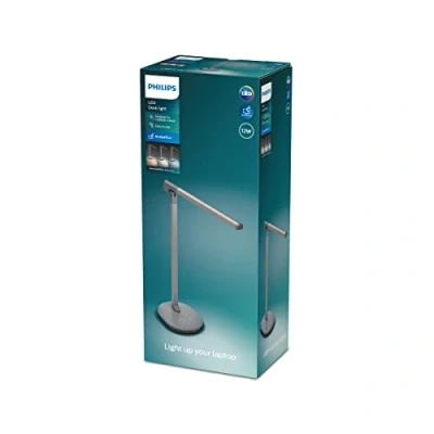 Imagen de Philips Lámpara LED de mesa tipo Flexo Sword Antracita 12W con 3 escenas luz (3000 4000 5000K) Carga USB