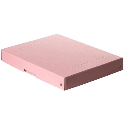 Imagen de FALKEN PureBox caja de almacenaje con tapa cartón resistente, fabricado en Alemania, 40 mm alto, DIN A4, color rosa, regalo vegana, transporte,