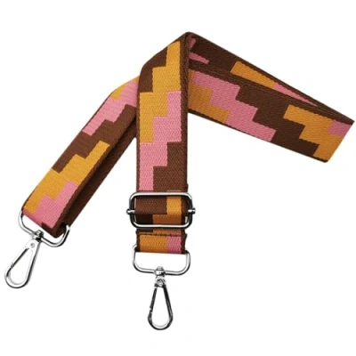 Imagen de Correa para Bolsos de Mujer Ajustable, Bandolera con Mosquetón Plateado 3.8cm Anchura, Hombro Reemplazo Crossbody Accesorios, Rosa Marrón, J6
