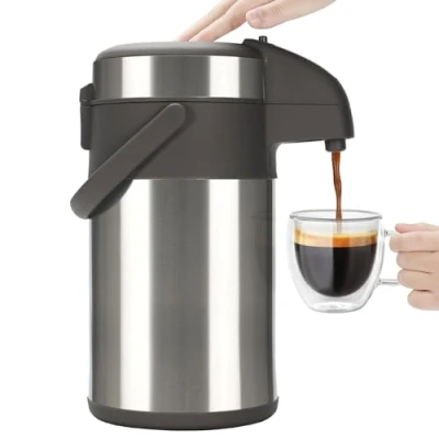 Imagen de Olerd Botella de café acero inoxidable 3 litros, dispensador bebidas calientes y urna agua caliente, jarra perfecta para té