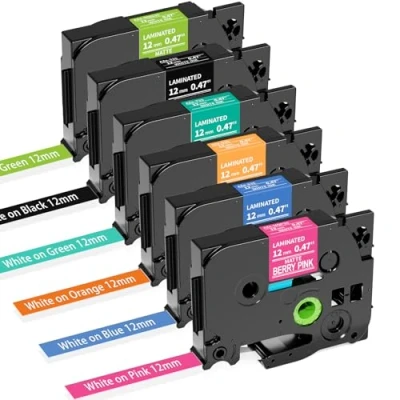 Imagen de 6x MarkField Compatible Cinta de etiquetas Reemplazo para Brother P Touch TZ TZe 231 MQ531 MQE31 MQF31 MQP35 MQG35 Pastel 12mm x 8m PT H100LB H105 H107B H110 H200 H101 D200 D400 E110 Cube