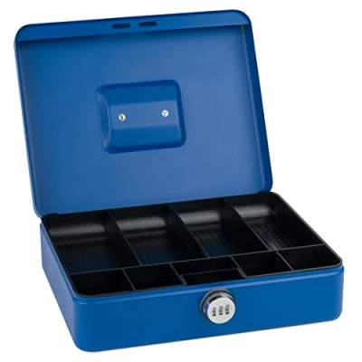 Imagen de Hucha Sax con cerradura de combinación, extra fuerte, 30 X 24 9cm, Grande, azul, 0 824 14