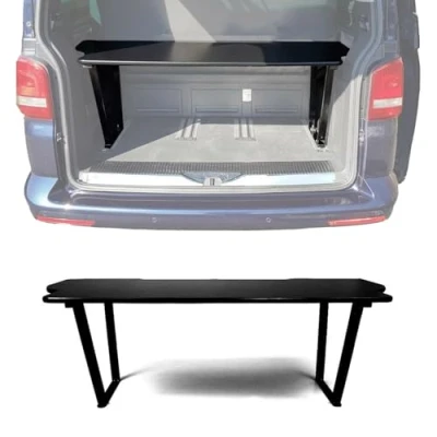 Imagen de OMAC Multiflex Extensión de cama compatible con VW T5 T6 Multivan 2003 2024, color negro