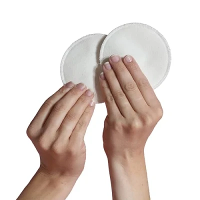 Imagen de Carriwell Cojines De Lactancia Algodón Lavables, Una Protección Fiable Contra La Humedad, Transpirable, Reutilizable, Incluyendo República Checa Mujeres[Blanco][]