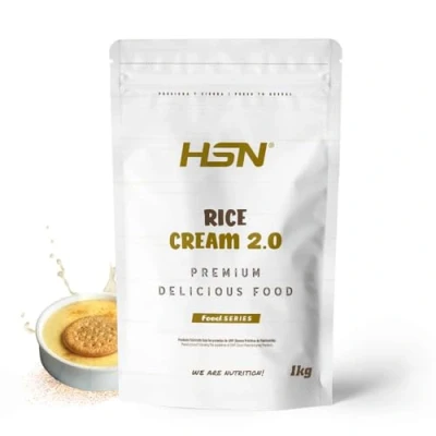 Imagen de HSN Crema de Arroz 2.0 Sabor Natilla 1 Kg = 33 Tomas por Envase Sin Azúcares Añadidos, 100% Carbohidratos Puros Textura Extra Fina y Cremosa Ideal Rice Porridge No GMO, Vegana, Gluten
