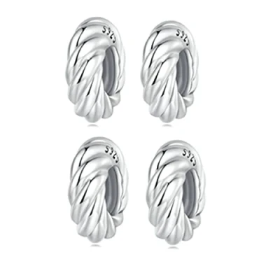 Imagen de Dijes espaciadores redondos para pulseras de plata ley 925 con clip pulsera Pandora, Espaciador
