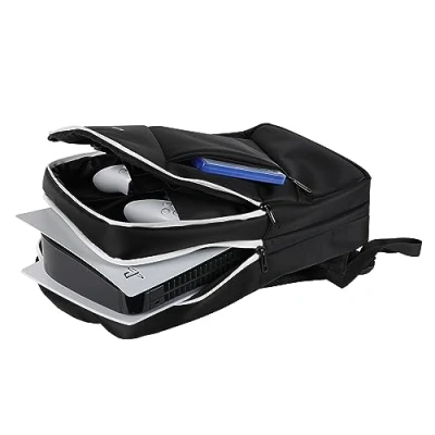 Imagen de Konix Mythics Titan Mochila para Almacenamiento y Transporte de Consola Accesorios PS5 Volumen 16 l 30 x 10 47 cm Negro Blanco