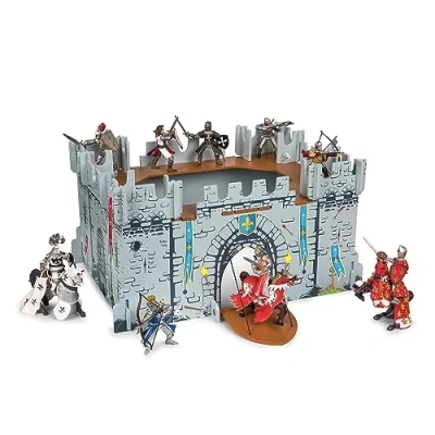 Imagen de Papo Mi Primer Castillo, Introducción al Mundo Medieval para Pequeños Constructores a Partir de 3 Años 45cm*30cm Juego Madera Que Estimula la Creatividad y el Descubrimiento Histórico