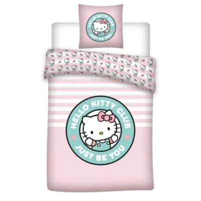 Imagen de Juego de cama Hello Kitty Rose Just Be You, funda nórdica 140 x 200 cm + almohada 65 cm, polialgodón