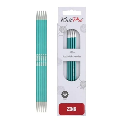 Imagen de KnitPro 20 cm x 3,25 mm de Aluminio Zing Doble Tejer, Verde