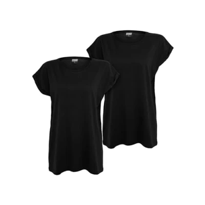Imagen de Urban Classics Extended Shoulder 2PACK Camiseta básica, Mujer, Talla: Large, black
