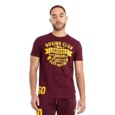 Imagen de Lonsdale Normale Passform Gruting Camiseta estampada, Hombre, Talla: XL, Oxblood yellow