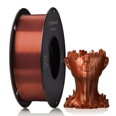 Imagen de Filamento PLA 1,75 mm, TINMORRY Materiales de Impresión 3D 1 kg Spool, Silk Copper