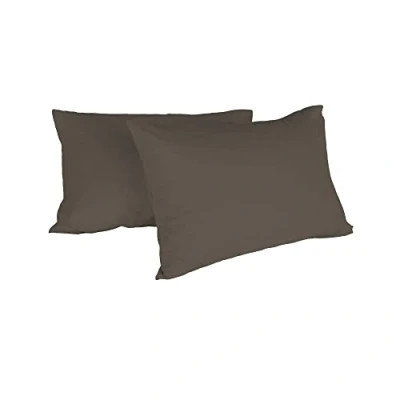 Imagen de Italian Bed Linen Pareja de Fundas Almohada MAX Color, 100% Algodón, Negro, 52 X 82 Cm, 2