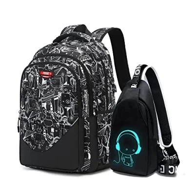Imagen de Asge Mochila Escolar para niños Adolescentes de Nylon Grande Bolsas Escolares impresión niñas Mochilas Infantiles Impermeable 8 16 años