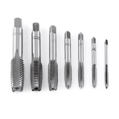 Imagen de Juego de herramientas para roscar, 7 piezas rosca métrica acero roscar M3, M4, M5, M6, M8, M10, M12