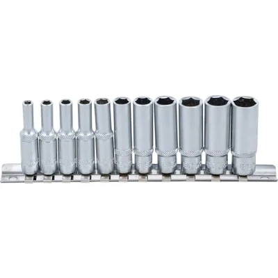 Imagen de BGS 2221 Juego de llaves vaso hexagonal, largas entrada 6,3 mm (1/4&quot;) 4 13 11 piezas