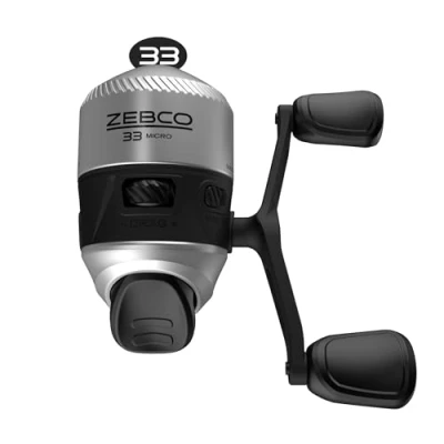 Imagen de Zebco Carrete de Pesca Micro Spincast 33, tamaño 10, recuperación Intercambiable para Mano Derecha o Izquierda, Alerta mordida integrada, Engranajes Totalmente metálicos duraderos,