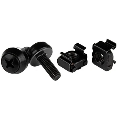 Imagen de StarTech.com CABSCREWM52B Tornillos y Tuercas para armarios Racks, M5, 12 mm, Color Negro