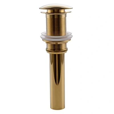 Imagen de KUNGYO Fregadero para Lavabo sin Ranura Empujar Elevar Haga Clic en Tapón Desecho Clack Desagüe Desbordamiento Terminado (Oro)