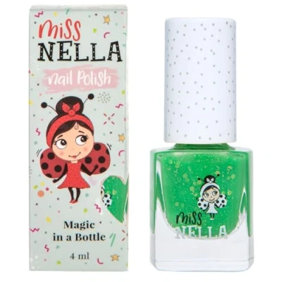Imagen de Miss Nella KISS THE FROG Esmalte especial para uñas con brillos niños, fórmula despegable, a base de agua y sin olor