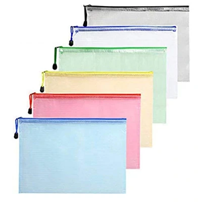 Imagen de Bolsa Zip Transparente 6 Piezas Bolsas Transparentes A5 Carpeta Plastico Documentos con Cremallera Cierre