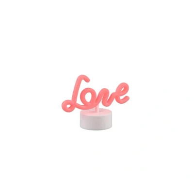 Imagen de Reality Leuchten Lámpara de mesa LED Amor, blanca, plástico, pila, USB