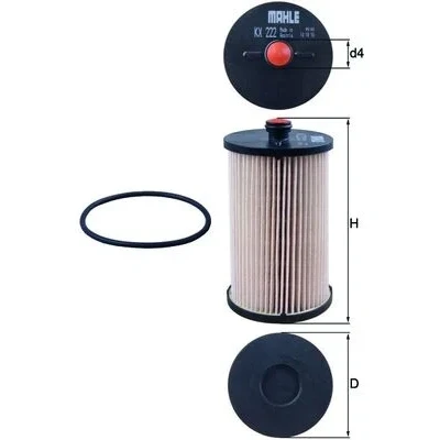 Imagen de MAHLE ORIGINAL KX 222D Filtro Combustible Cartucho filtrante VOLKSWAGEN: Crafter 30 50 Furgón, 35 Bus