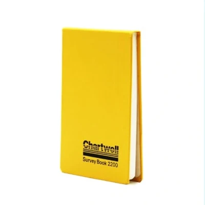 Imagen de Chartwell Cuaderno para trabajos de campo con hojas en blanco, 106 x 165 mm, 80 hojas, diseño texto &quot;Chartwell, Survey Book 2200&quot;, color amarillo y negro