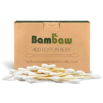 Imagen de Bastoncillos para Oídos de Bambú Ecológicos Palillos Limpiadores Madera Biodegradables Bote Dispensador Ecológico 400 Unidades Bambaw